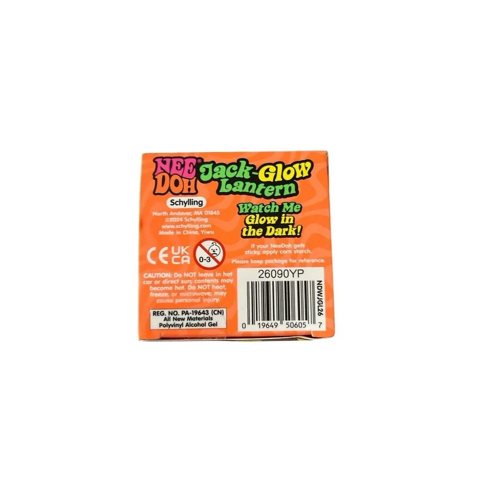 RARE NeeDoh Halloween Glow in the Dark Jack-Glow Lantern Pumpkin Orange